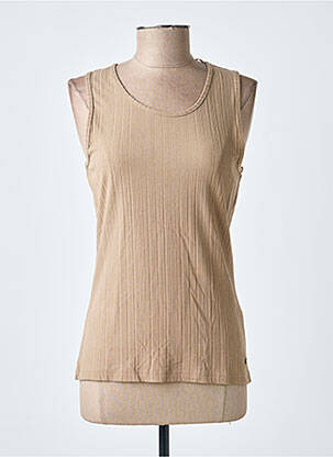 Débardeur stretch sans manche marron BROADWAY femme