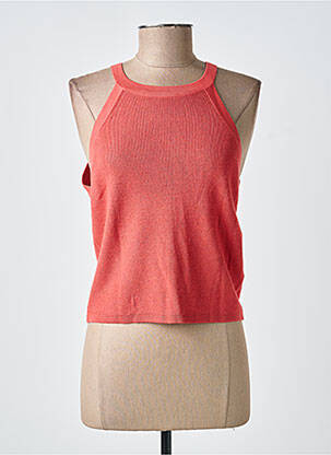Pull coupe cintrée sans manche rose TIFFOSI femme