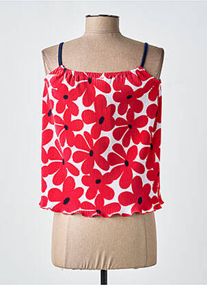 Top col carré fines bretelles rouge BOBOLI fille
