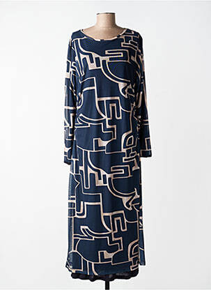 Robe longue imprimé fantaisie manches longues bleu STREET ONE femme