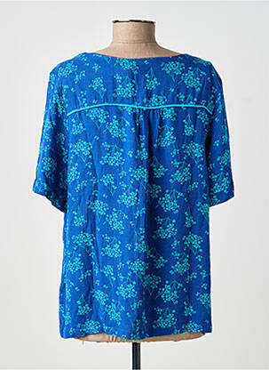 Blouse imprimé fleurs manches courtes bleu ÉTYMOLOGIE femme