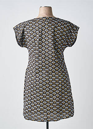 Robe courte manches courtes manches courtes noir COTON DU MONDE femme