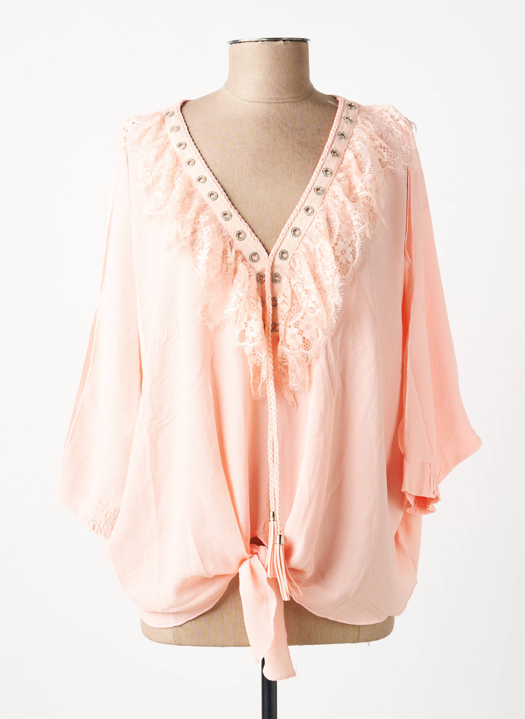 Blouse manches 3/4 manches 3/4 rose J&H FASHION femme