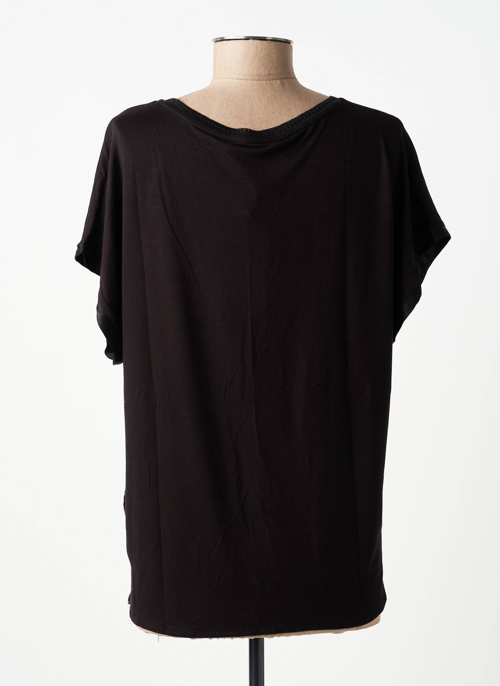 Top stretch manches courtes noir GARCIA femme