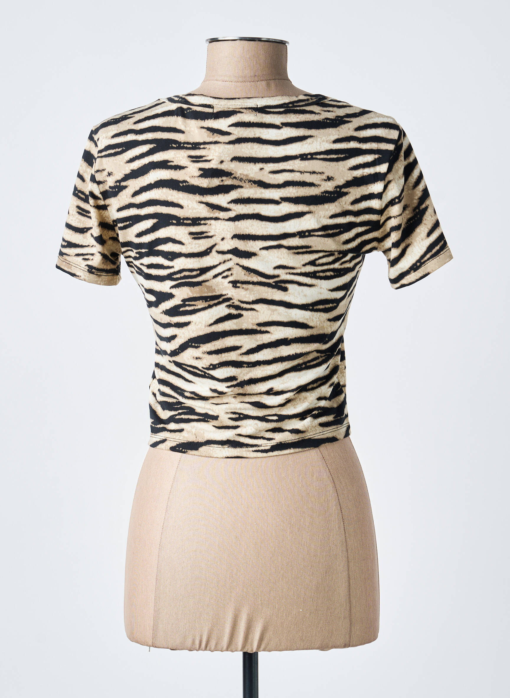 T-shirt stretch manches courtes beige JCL femme