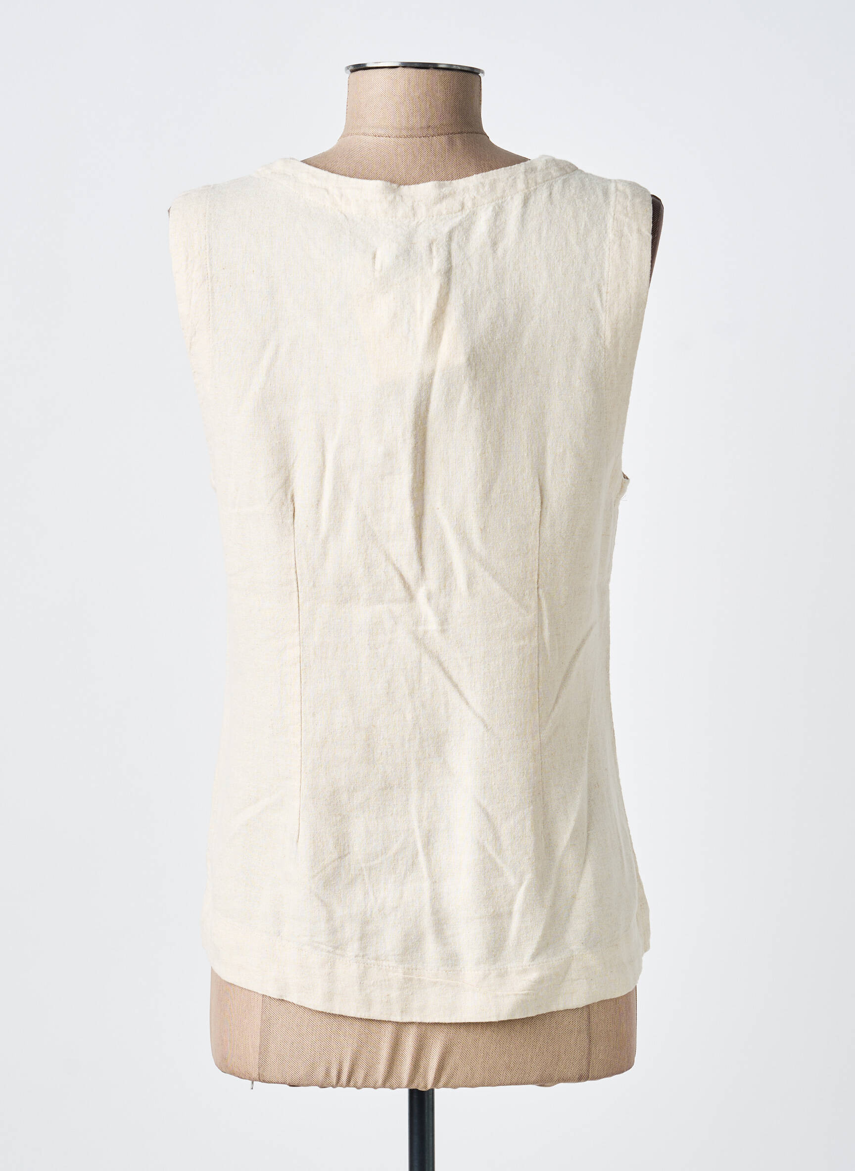 Gilet sans manche coupe cintrée beige ICHI femme