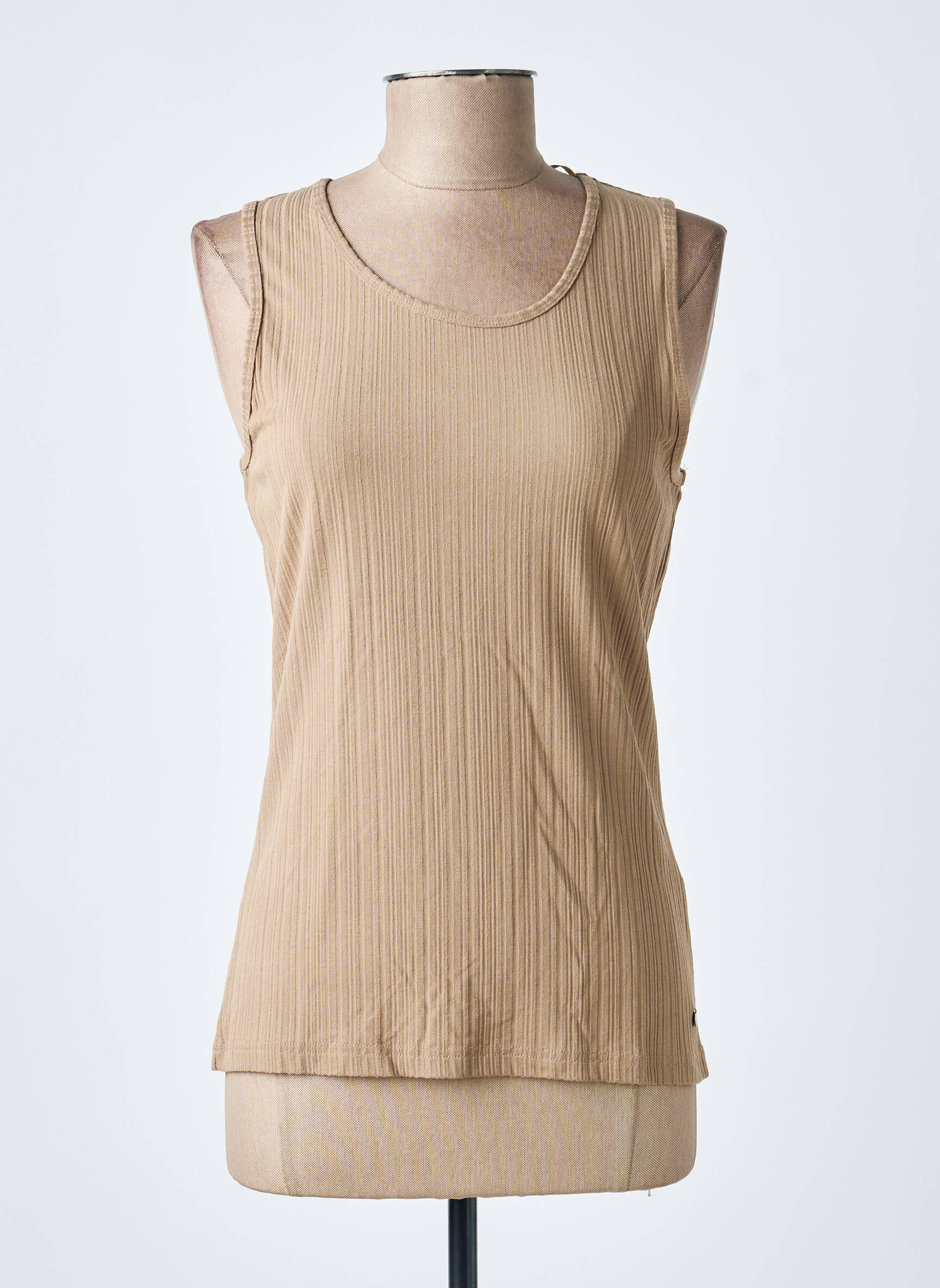Débardeur stretch sans manche marron BROADWAY femme