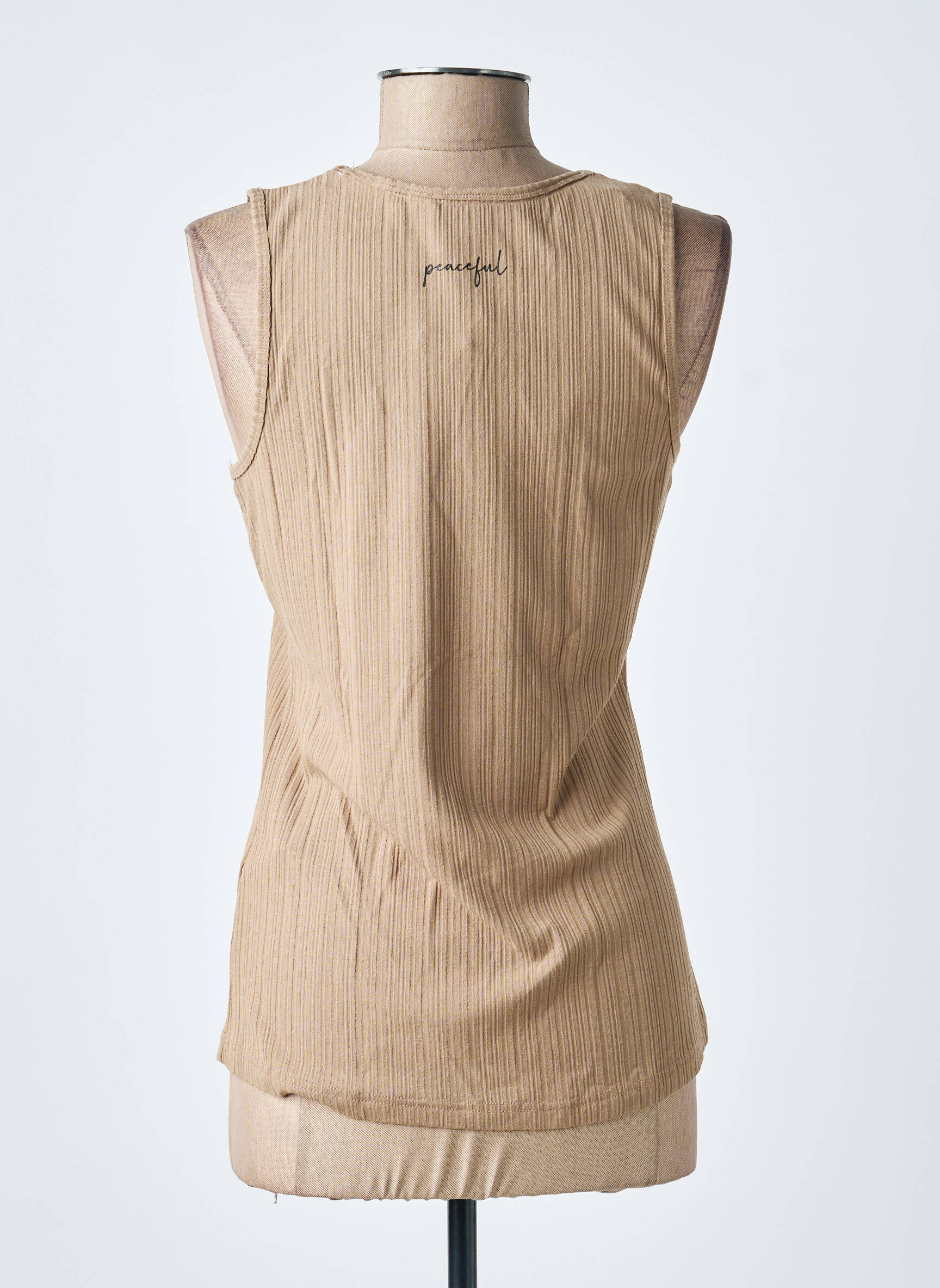 Débardeur stretch sans manche marron BROADWAY femme