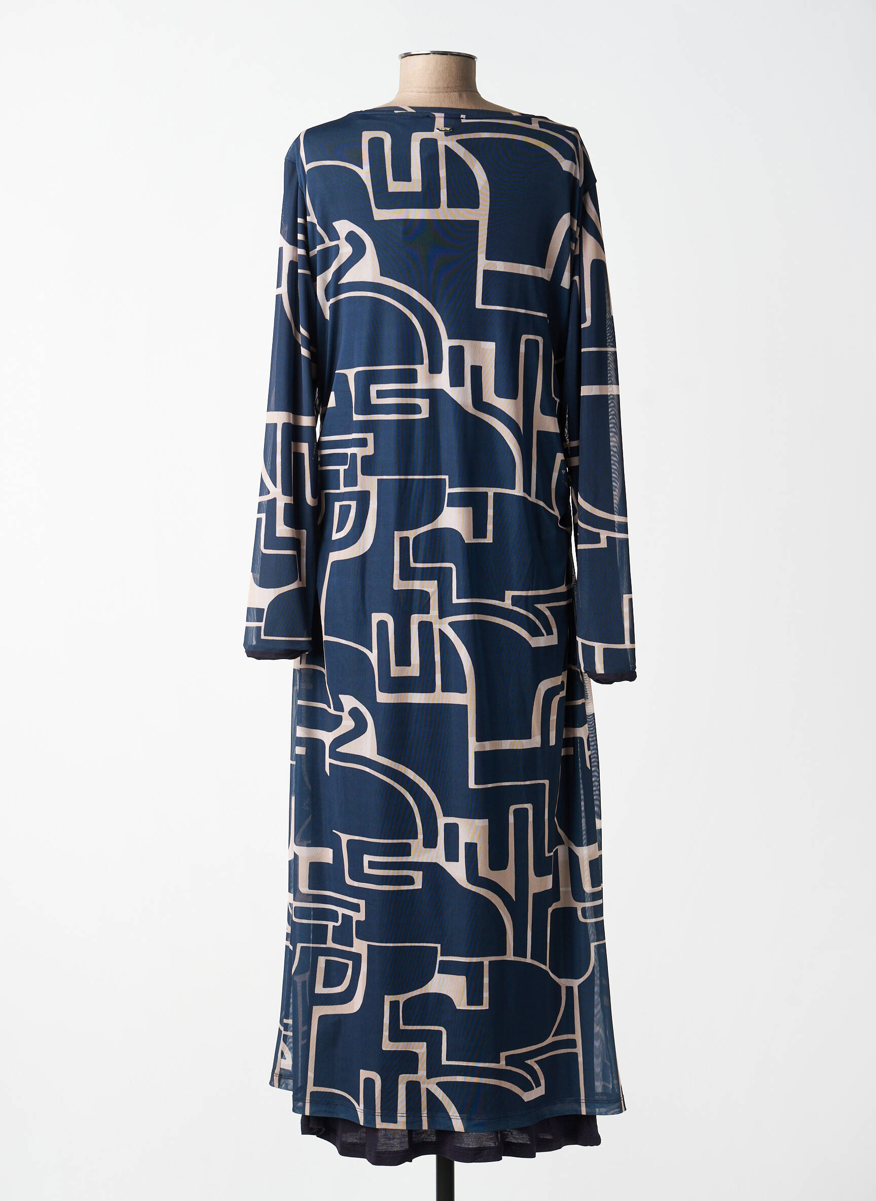 Robe longue imprimé fantaisie manches longues bleu STREET ONE femme