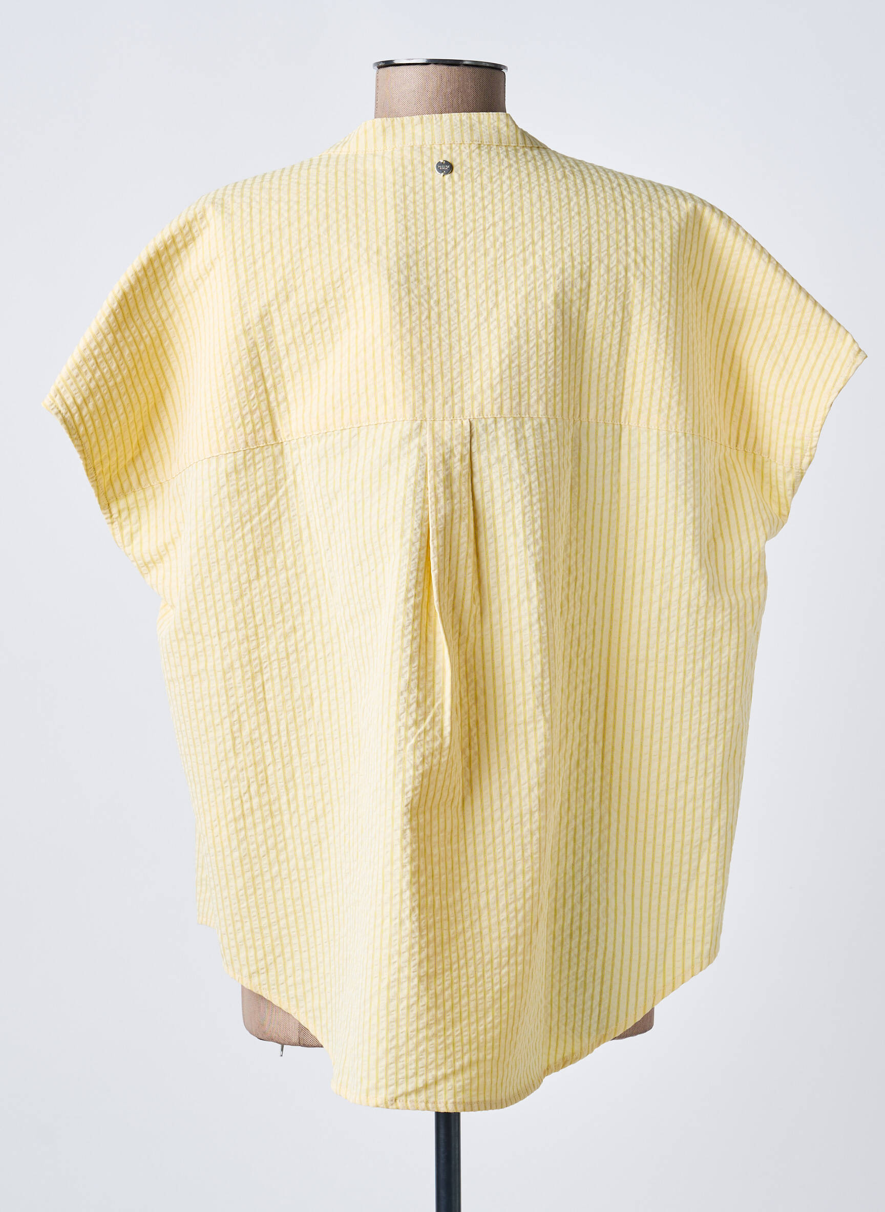Blouse col v manches courtes jaune DEELUXE femme