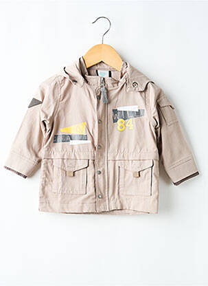 Parka coupe droite a capuche beige BOBOLI garçon