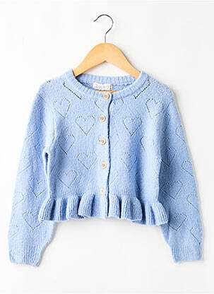 Gilet manches longues resserrée sur le bas bleu ZY fille