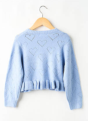 Gilet manches longues resserrée sur le bas bleu ZY fille