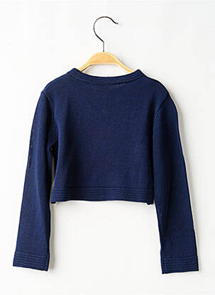 Gilet manches longues col rond bleu BOBOLI fille