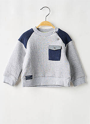 Sweat-shirt stretch manches longues gris BOBOLI garçon