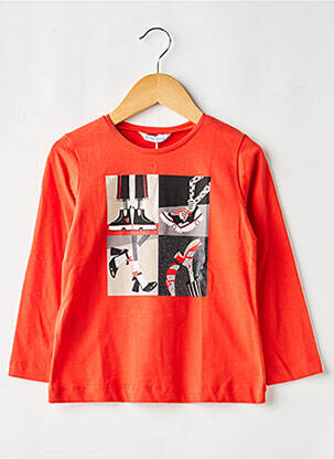 T-shirt coupe cintrée manches longues rouge MAYORAL fille