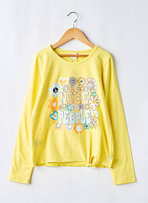 T-shirt coupe cintrée manches longues jaune BOBOLI fille