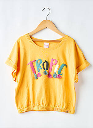 T-shirt stretch manches courtes orange BOBOLI fille