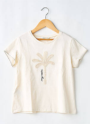 T-shirt coupe cintrée manches courtes beige MAYORAL fille