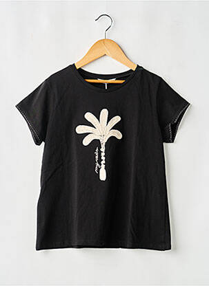 T-shirt coupe cintrée manches courtes noir MAYORAL fille