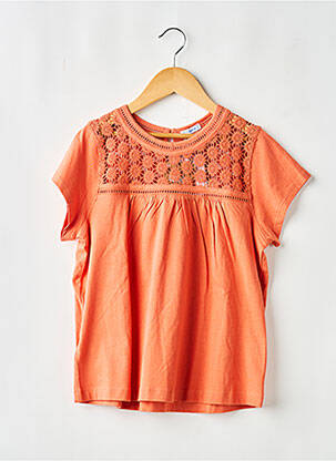 Blouse coupe évasée manches courtes orange MAYORAL fille