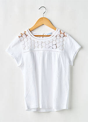 Blouse coupe évasée manches courtes blanc MAYORAL fille