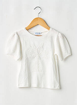 T-shirt stretch manches courtes blanc MAYORAL fille