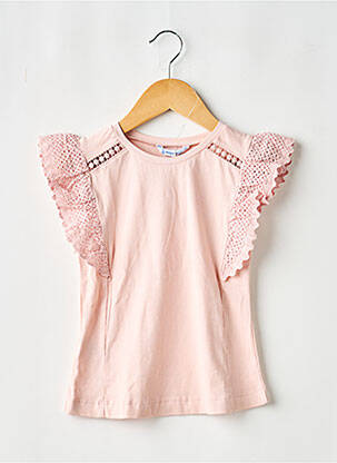 T-shirt stretch manches courtes rose MAYORAL fille