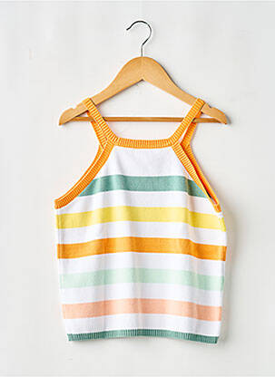 Top col carré fines bretelles orange BOBOLI fille
