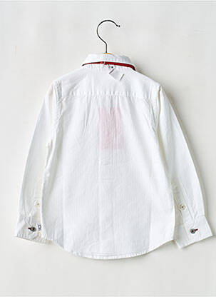 Chemise manches longues tissage popeline blanc BOBOLI garçon