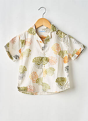 Chemise manches courtes col tailleur beige MAYORAL garçon