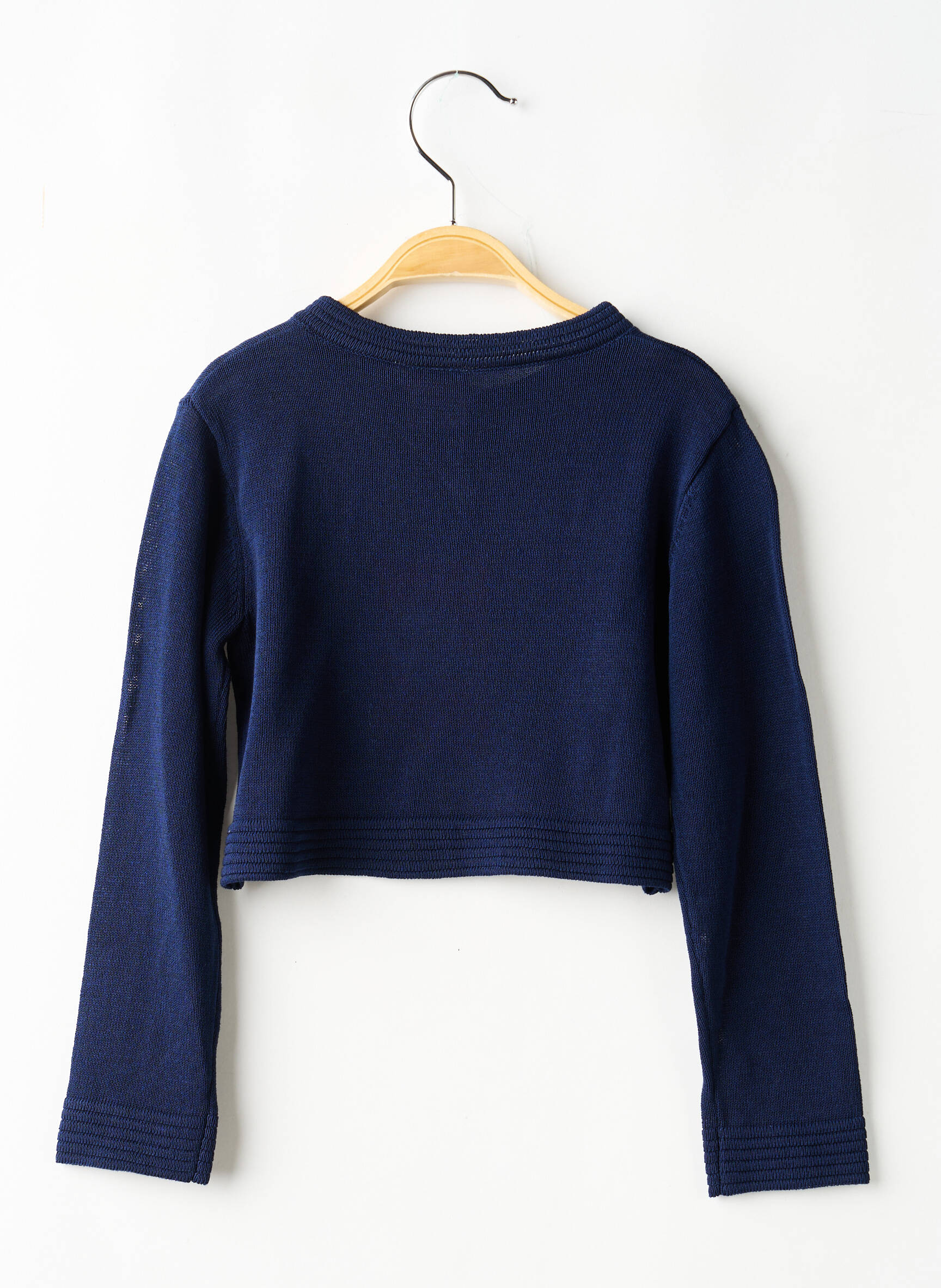 Gilet manches longues col rond bleu BOBOLI fille