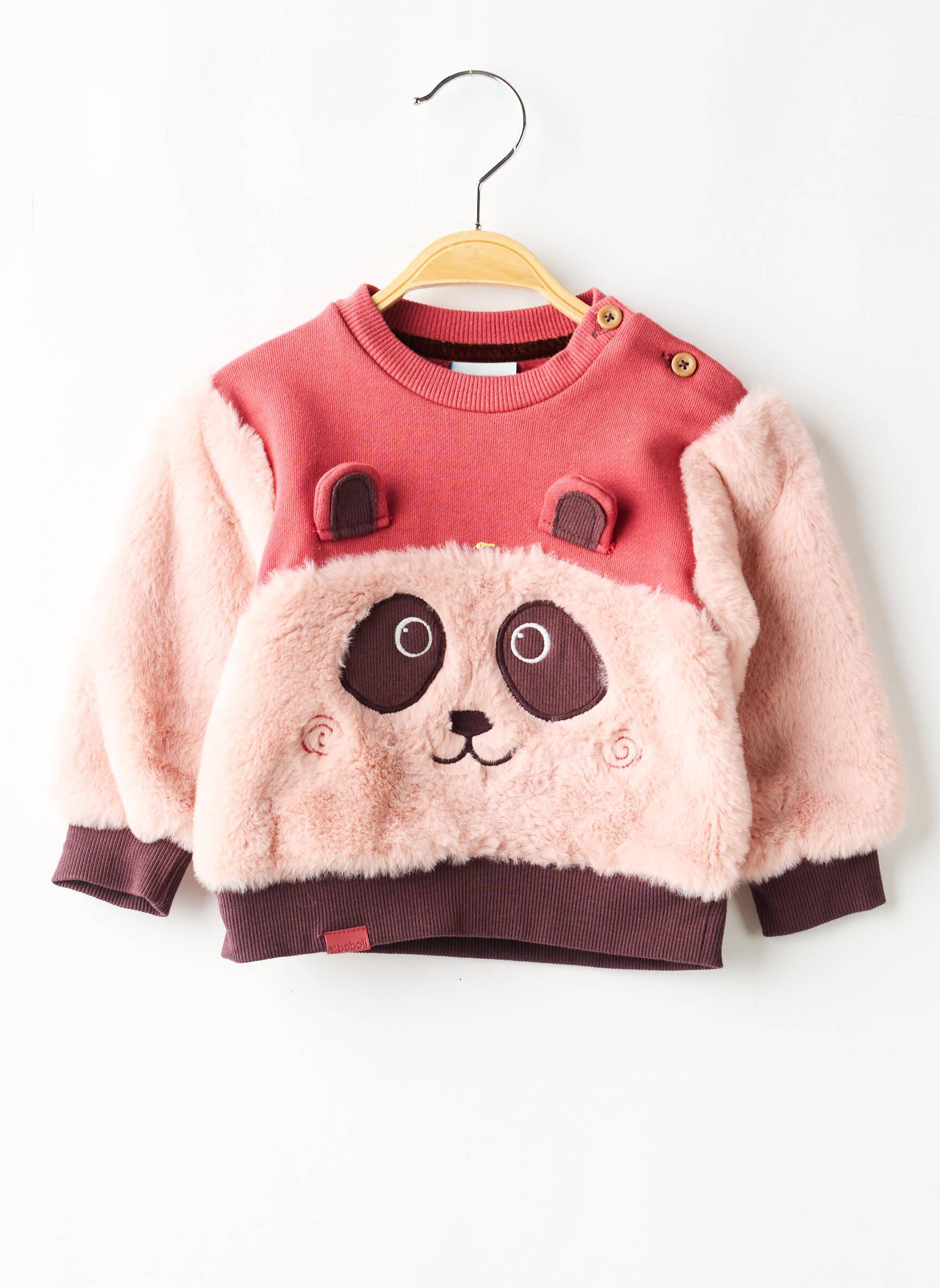 Sweat-shirt stretch manches longues rose BOBOLI fille