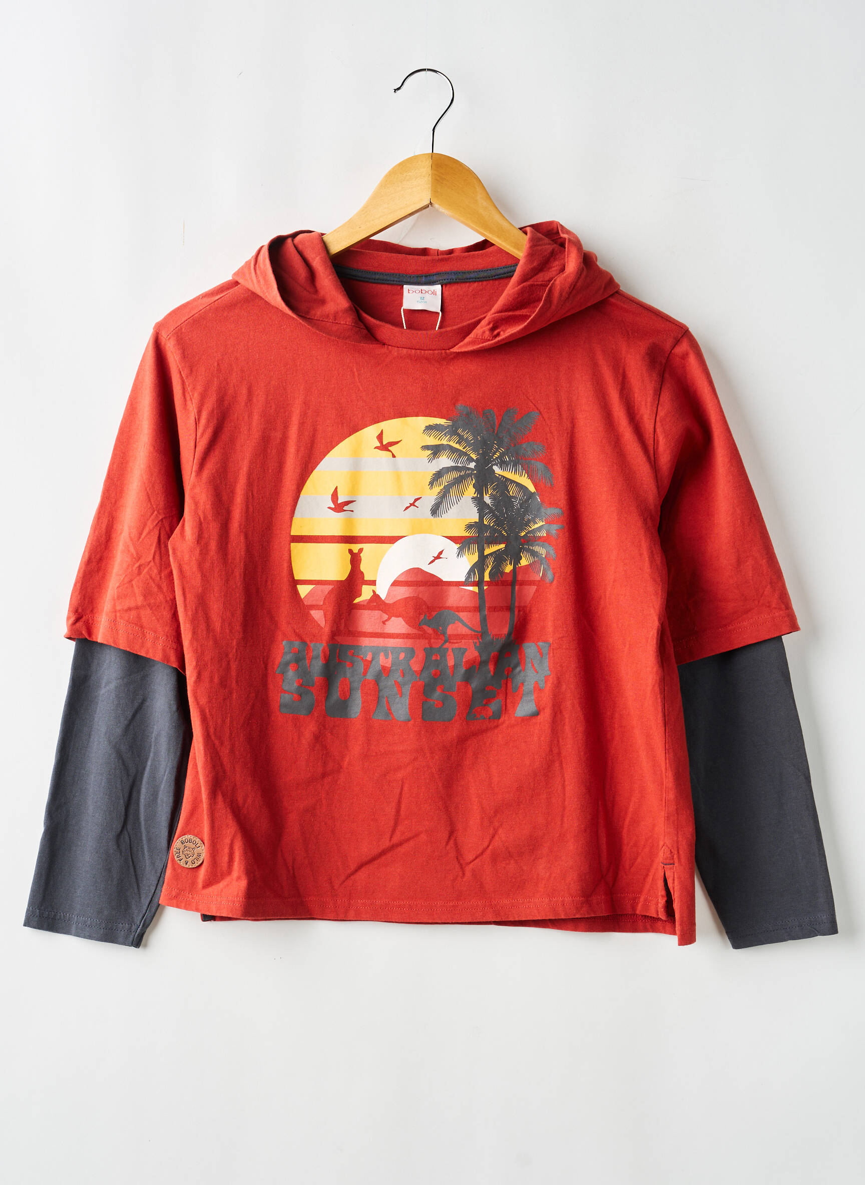 T-shirt manches longues manches longues orange BOBOLI garçon