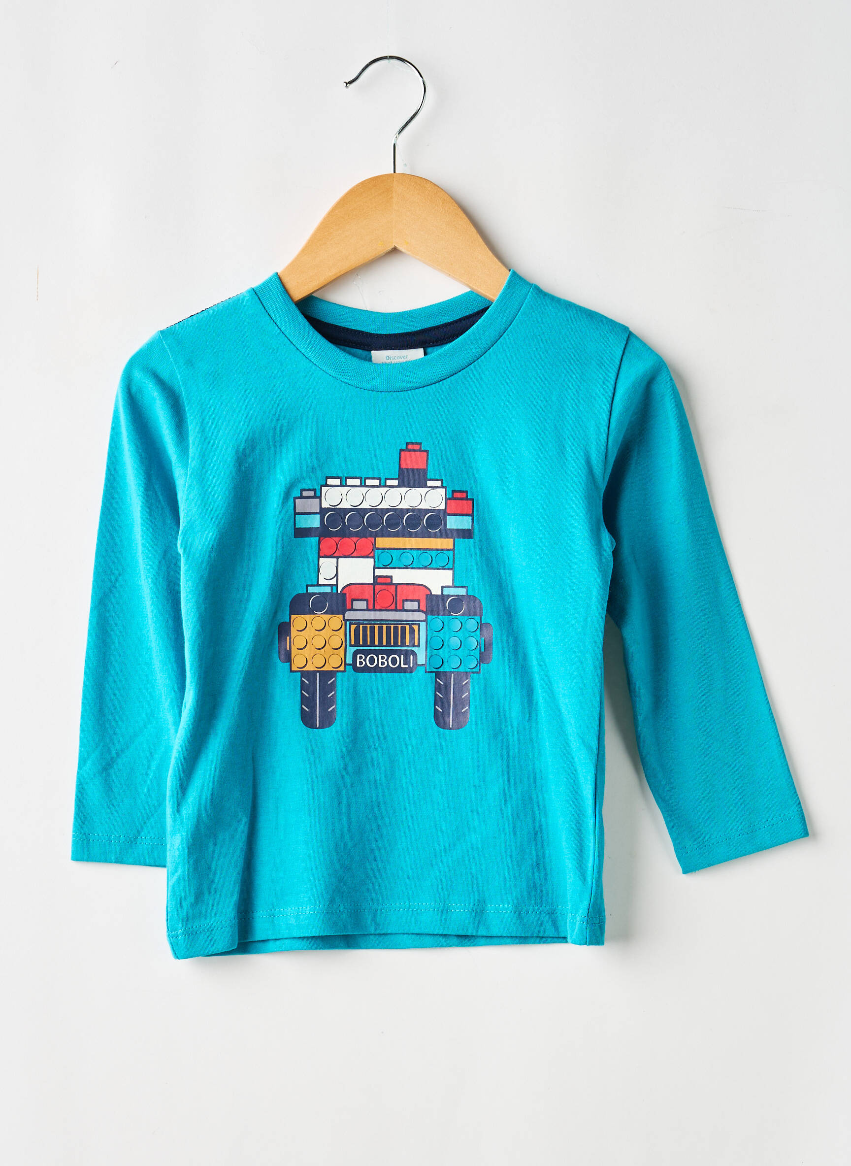 T-shirt manches longues manches longues bleu BOBOLI garçon