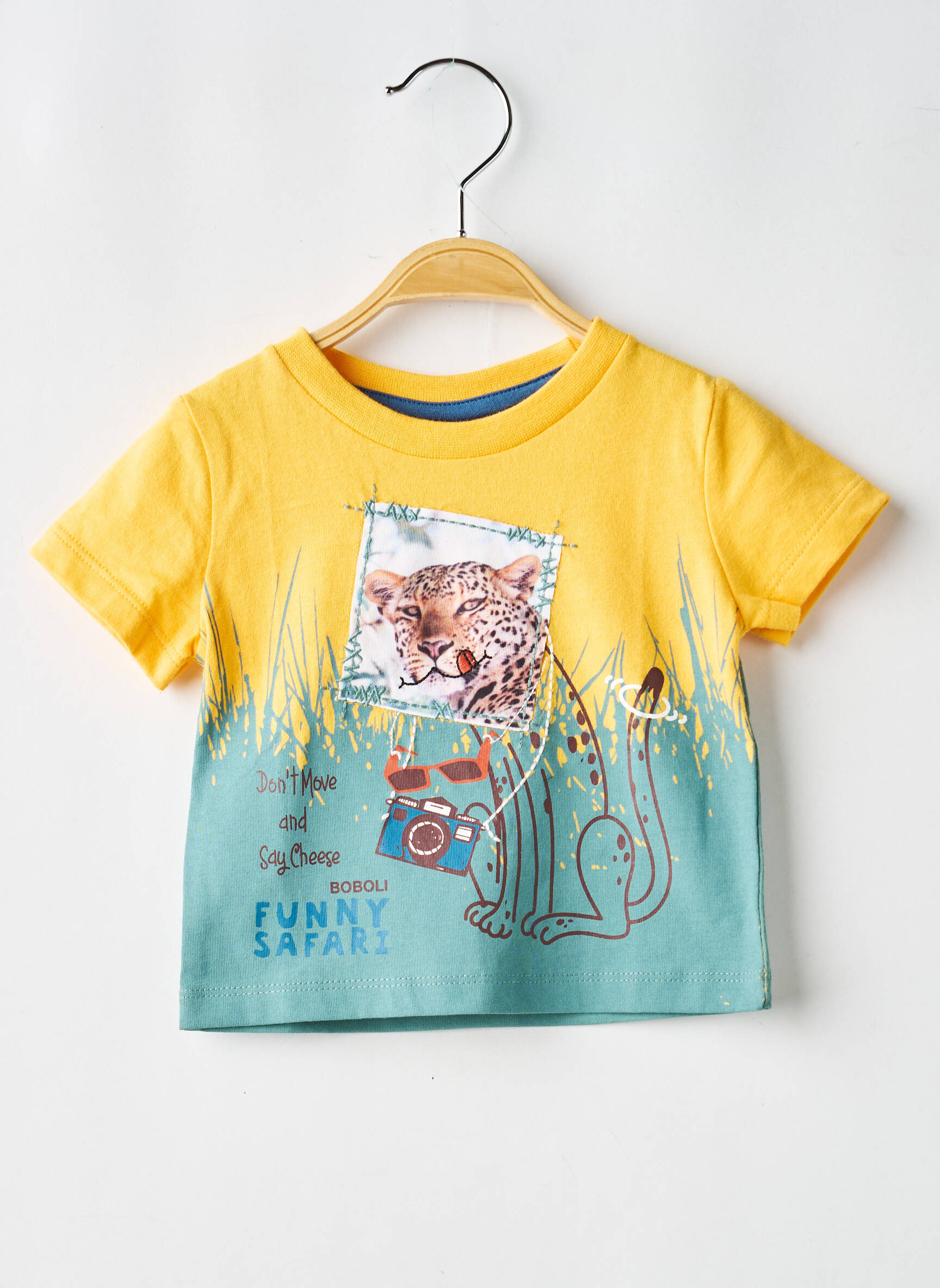 T-shirt stretch manches courtes jaune BOBOLI garçon