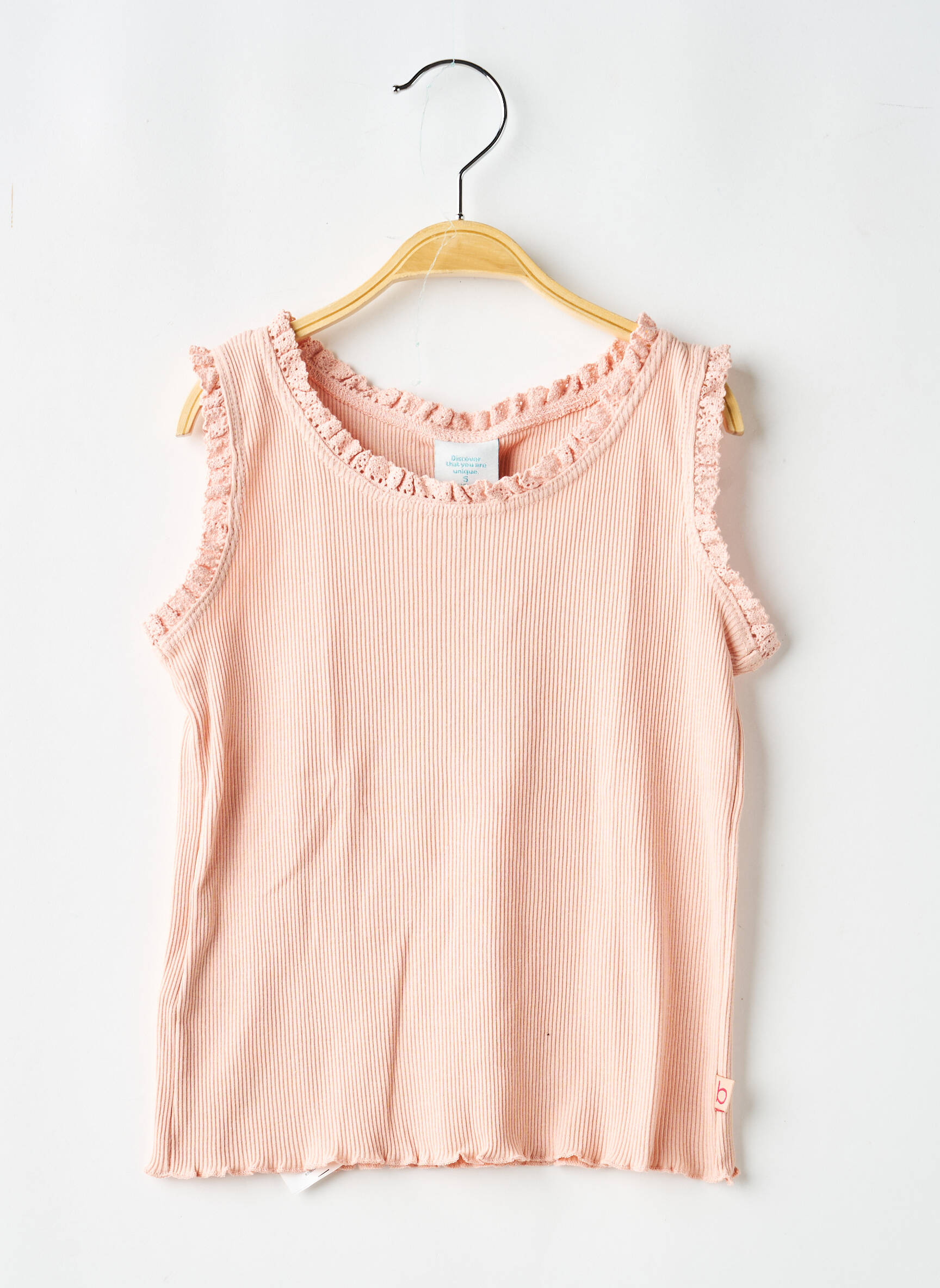 Débardeur tissage côtelé sans manche rose BOBOLI fille