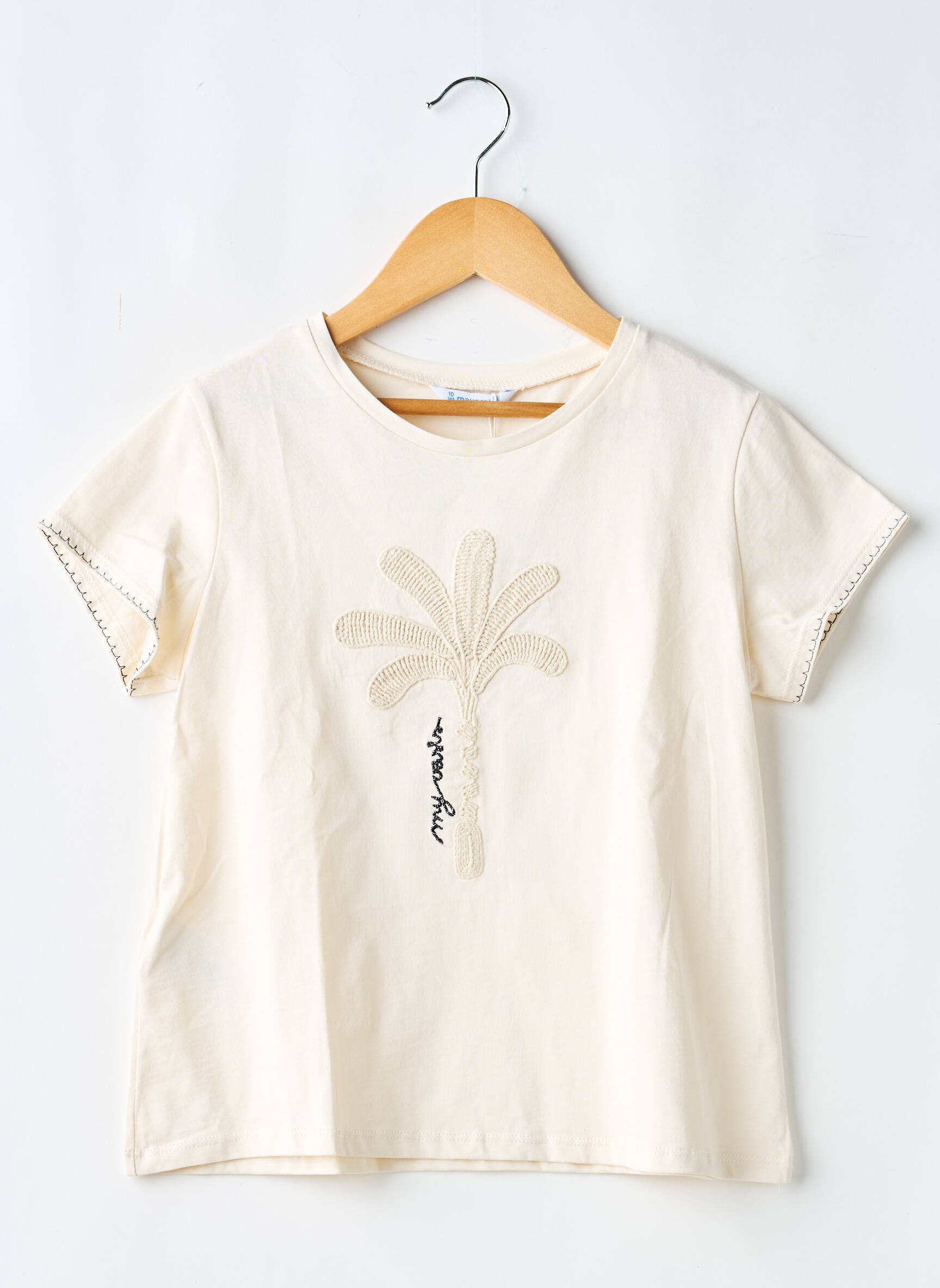 T-shirt coupe cintrée manches courtes beige MAYORAL fille