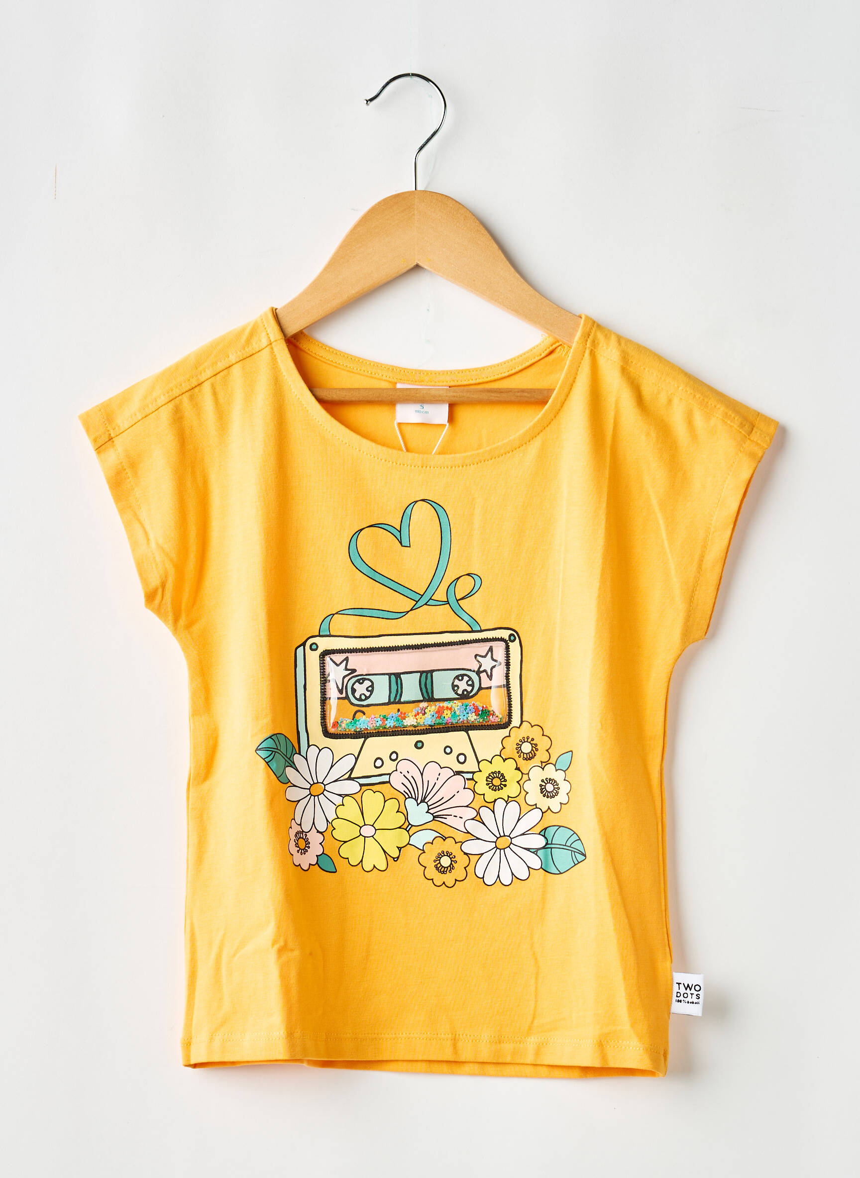 T-shirt stretch manches courtes orange BOBOLI fille