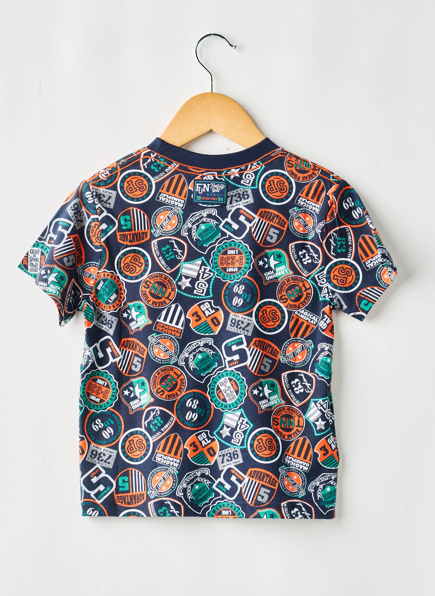 T-shirt stretch manches courtes bleu BOBOLI garçon