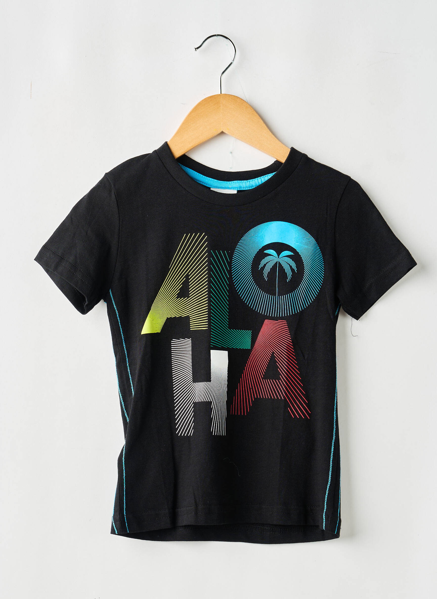 T-shirt stretch manches courtes noir BOBOLI garçon