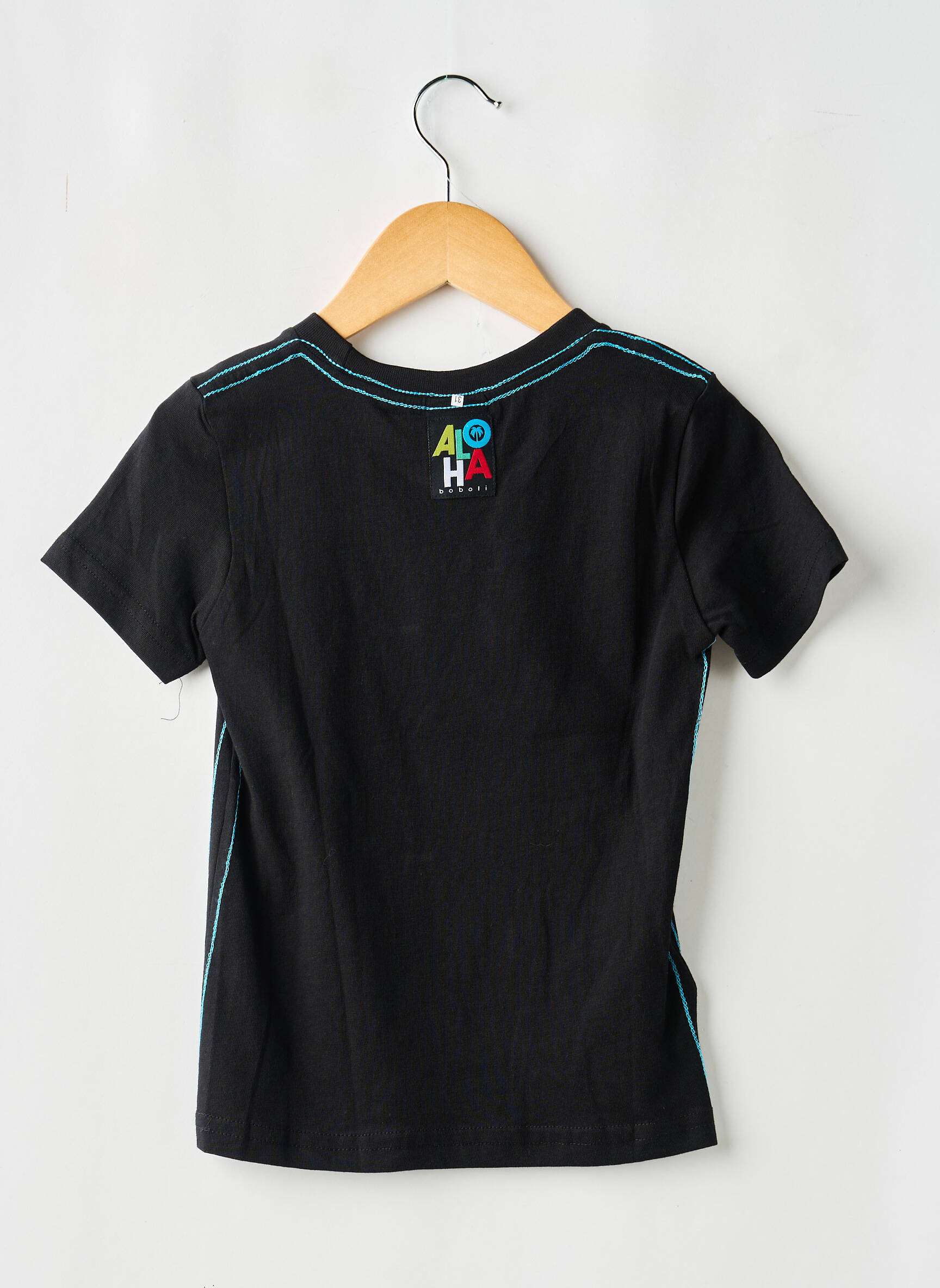 T-shirt stretch manches courtes noir BOBOLI garçon