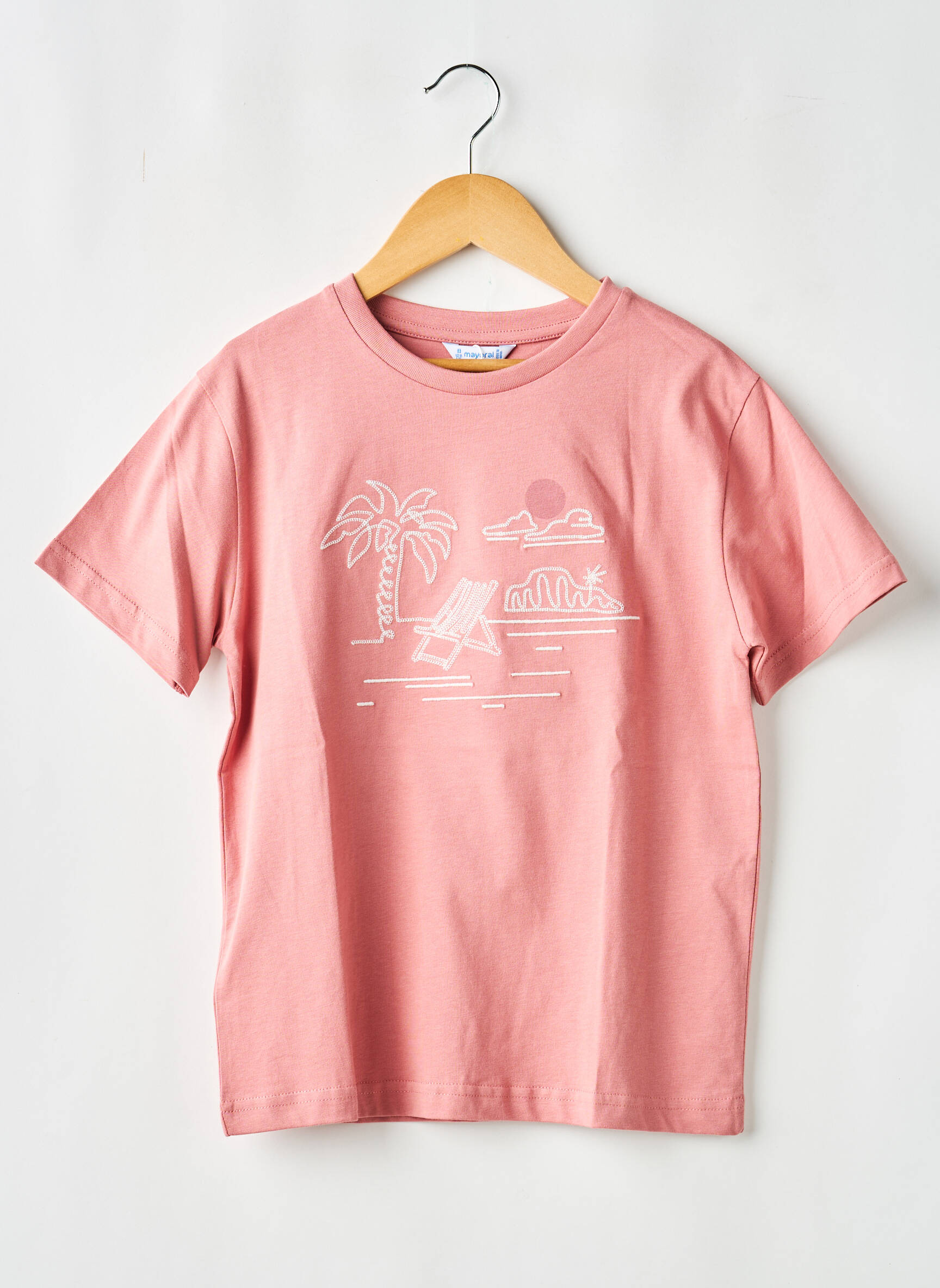 T-shirt stretch manches courtes rose MAYORAL garçon
