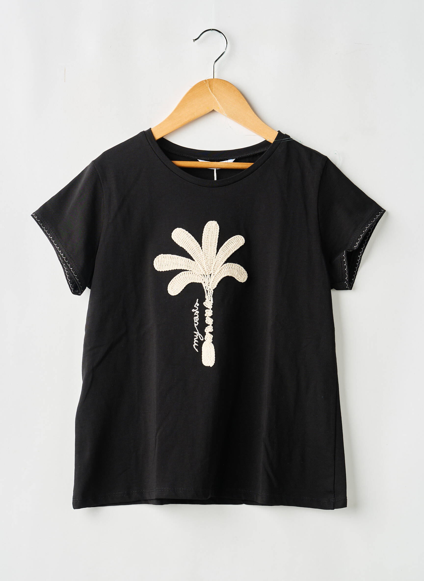 T-shirt coupe cintrée manches courtes noir MAYORAL fille