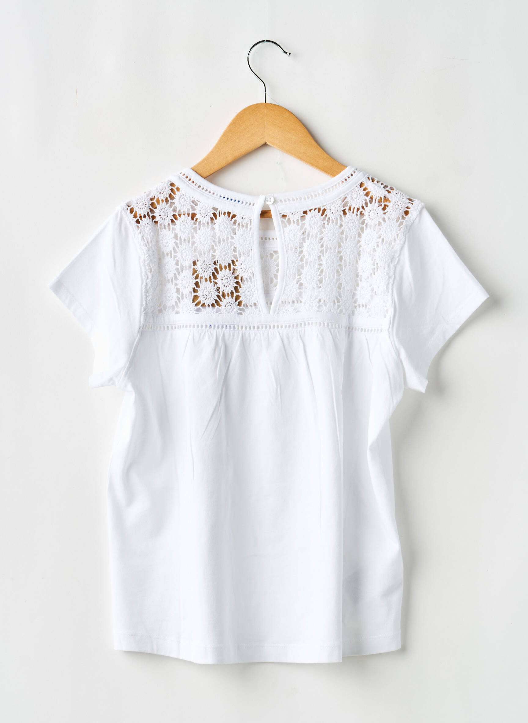 Blouse coupe évasée manches courtes blanc MAYORAL fille