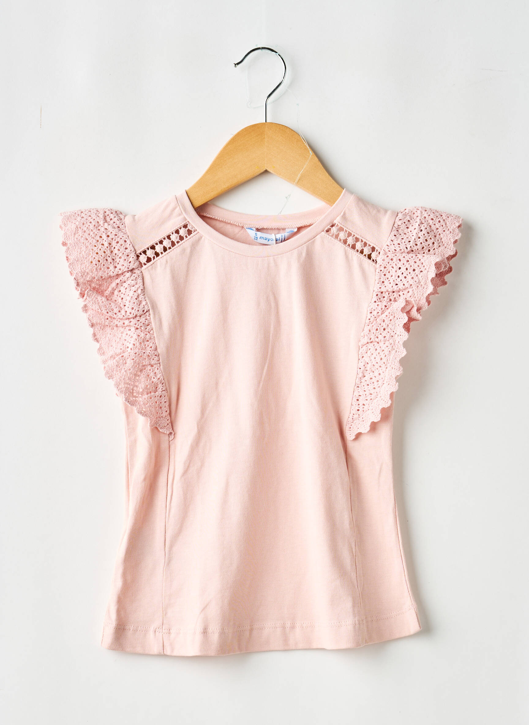 T-shirt stretch manches courtes rose MAYORAL fille