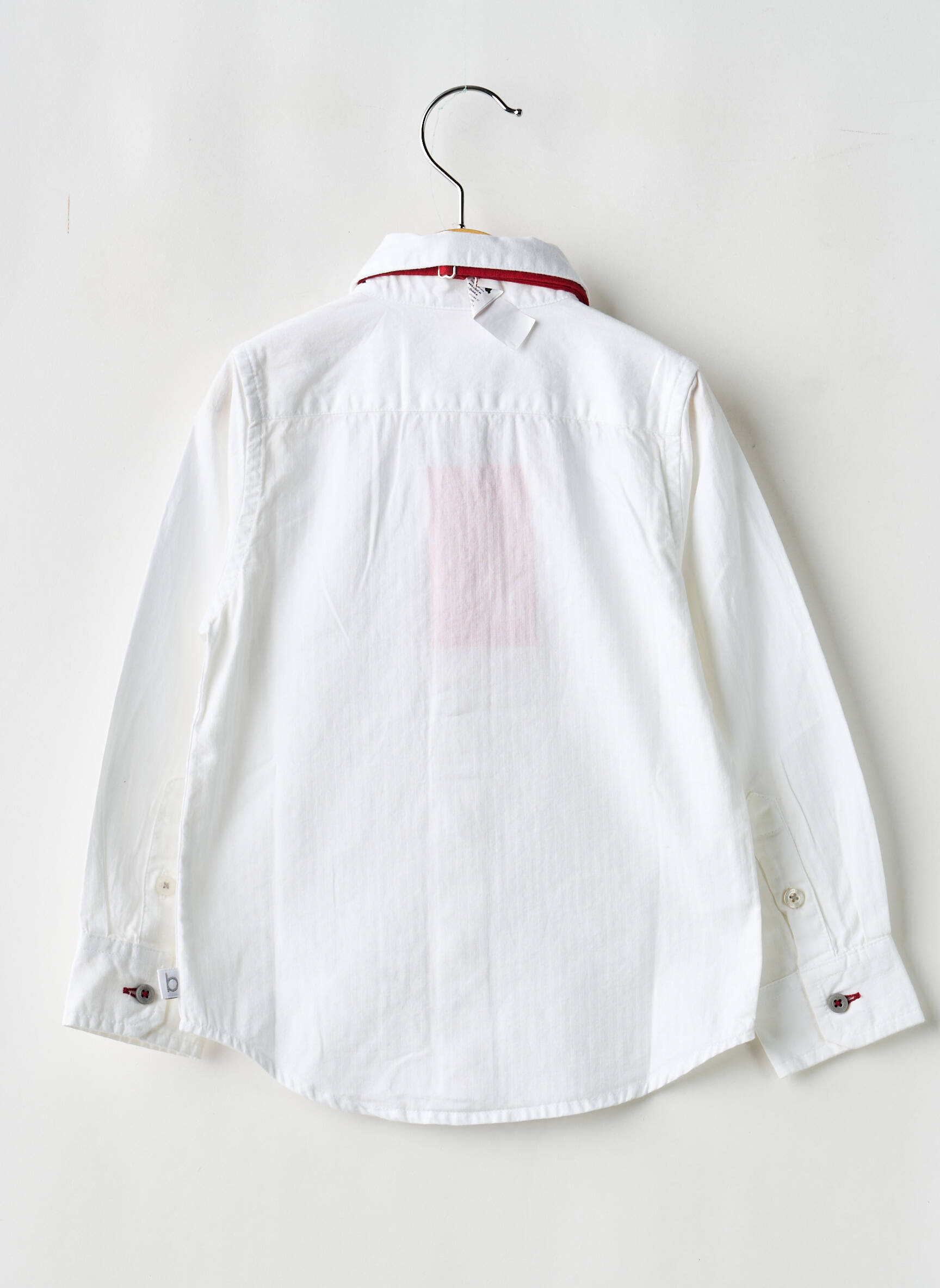 Chemise manches longues tissage popeline blanc BOBOLI garçon