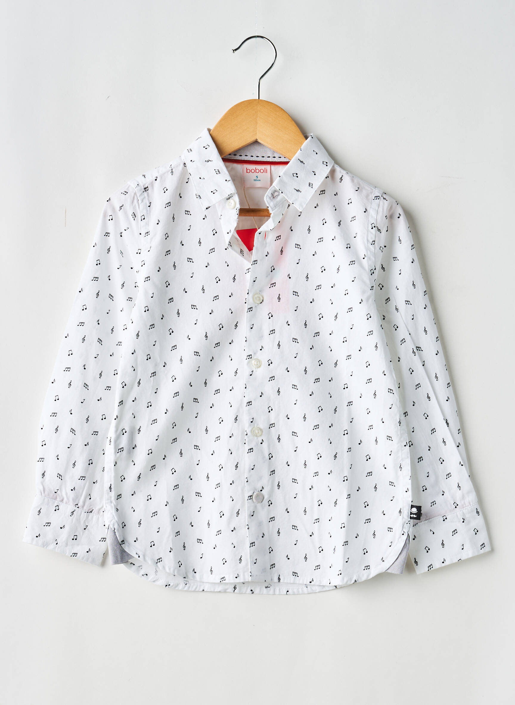 Chemise manches longues imprimé fantaisie blanc BOBOLI garçon