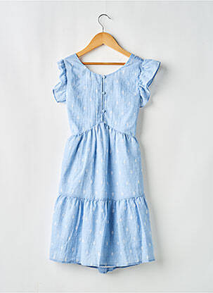 Robe mi-longue doublure manches courtes bleu MAYORAL fille