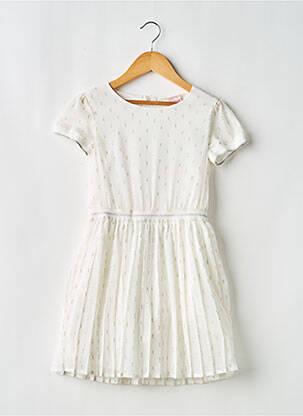 Robe mi-longue doublure manches courtes blanc BOBOLI fille